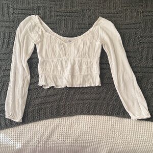 Hollister Cream Smocked Blouse